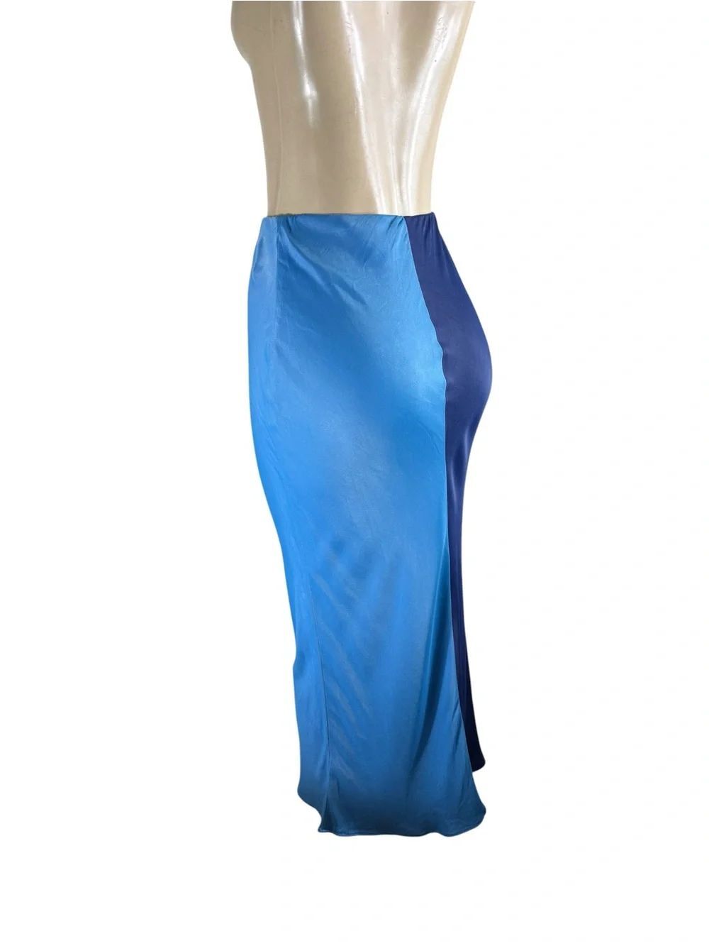 ANTHROPOLOGIE Tilda Maxi Two-Tone Blue Slip Skirt Size XS - Picture 4 of 6